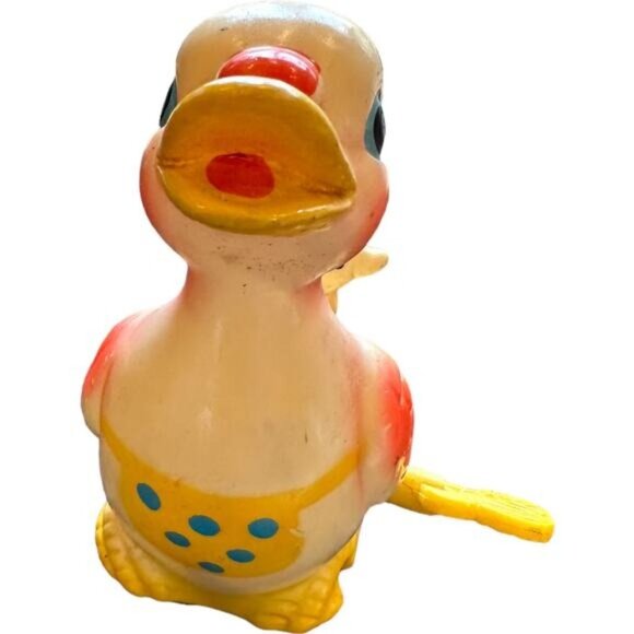 Vintage Celluloid Wind up Duck Toy Mid Century SAITO Waddling Plastic Duck Kitsc - Picture 4 of 12